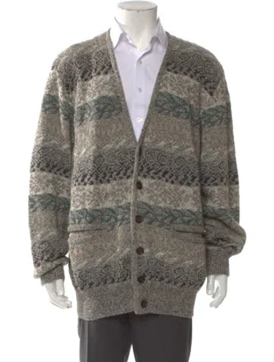 Pre-owned Missoni Alpaca Printed Cardigan In Gray