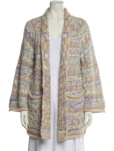 Pre-owned Missoni Alpaca Printed Coat In Neutral