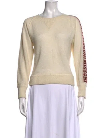 Pre-owned Missoni Alpaca Striped Sweater In White