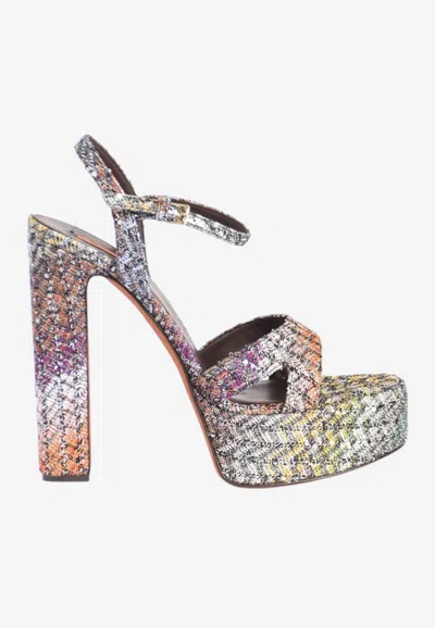 Missoni Angela 140 Sequined Knit Platform Sandals In Multi