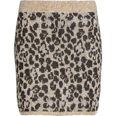 Missoni Animal Jacquard Sequin Sweater Skirt In Brown