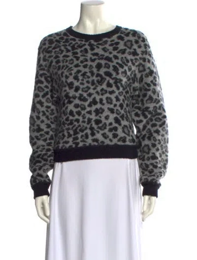Pre-owned Missoni Animal Print Crew Neck Sweater In Black