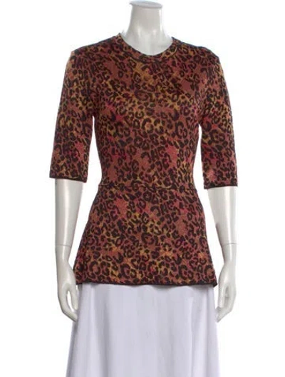 Pre-owned Missoni Animal Print Crew Neck Top In Pink