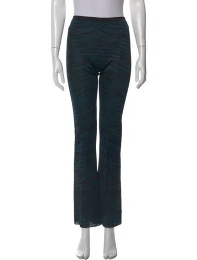 Pre-owned Missoni Animal Print Flared Pants In Blue