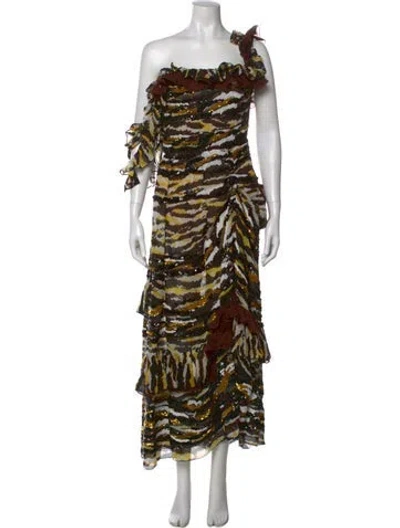 Pre-owned Missoni Animal Print Midi Length Dress In Multi