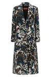 Missoni Long Animal Print Coat Featuring Pockets In Black