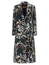 Missoni Long Animal Print Coat Featuring Pockets In Black