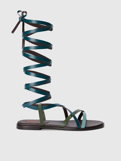 Missoni Ankle-wrap Sandals In Green