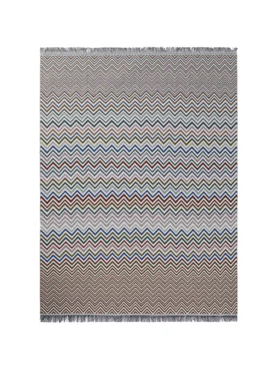 Missoni Zigzag-knit Fringed Blanket In Multi