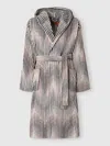 Missoni Arpeggio Bathrobe In Slub Cotton Terry In Brown