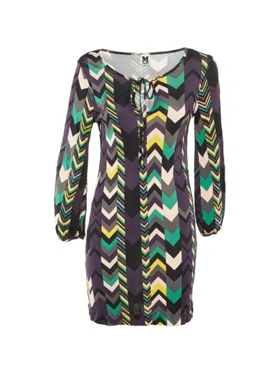 Pre-owned Missoni Arrow-print Midi Dress In Purple