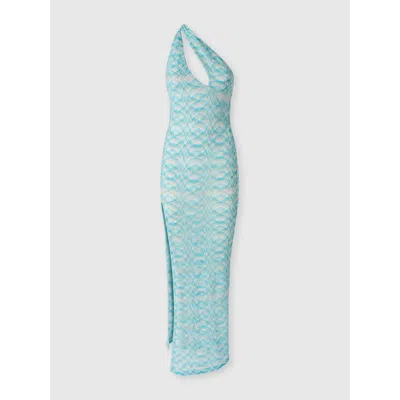 Missoni Asymmetric Cover-up Dress In Shaded Lamé Viscose In Multi