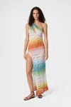 Missoni Asymmetric Cover-up Dress In Shaded Lame Viscose Multicolor In Multi