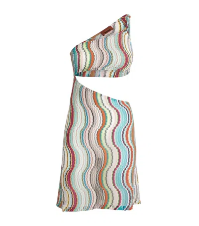 Missoni Asymmetric Cut-out Mini Dress In Multi