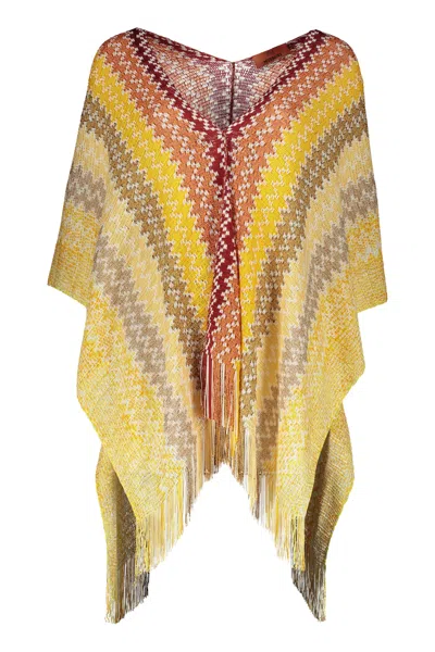 Missoni Asymmetric Wool Cape In Multicolor