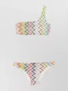 Missoni Asymmetrical Bikini Set Zigzag Design In White
