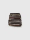 Missoni Asymmetrical Mini Skirt In Herringbone Stripe Knit In Green