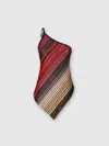Missoni One Shoulder Asymmetrical Top In Black,red