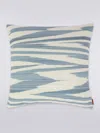 Missoni Stripe Print Cushion In Light Blue