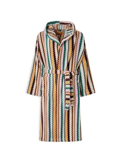 Missoni Aura Chevron-pattern Hooded Bathrobe In Multi