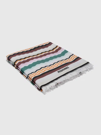 Missoni Aura Fouta Cotton Terry Beach Towel 140x180 Cm In Multi