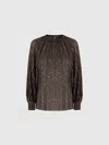 Missoni Striped Sequined Blouse In Brown