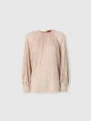 Missoni Striped-pattern Gathered-neckline Blouse In White