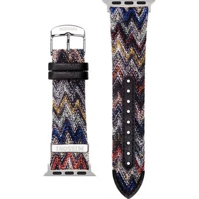 Missoni Authentic Zigzag Knit 24mm Apple Watch® Watchband In Multicolor