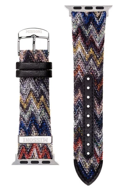 Missoni Authentic Zigzag Knit 24mm Apple Watch® Watchband In Multicolor