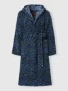 Missoni Zigzag-woven Hooded Bath Robe In Blue