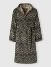 Missoni Azul Cotton Terry Chevron Bathrobe In Brown