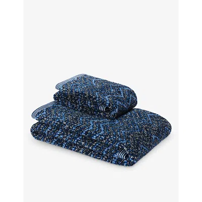 Missoni Blue Multi Azul Zigzag Cotton Towels Set Of Two