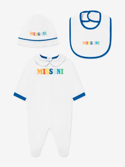 Missoni Baby Boys Logo Babygrow Set In White