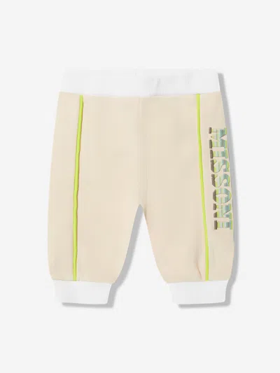Missoni Babies' Logo-embroidered Trousers In Beige