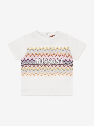 Missoni Baby Boys Zigzag Logo T-shirt In White
