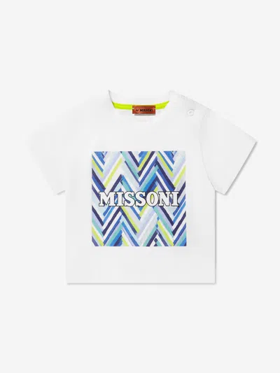 Missoni Baby Boys Zigzag Logo T-shirt In White
