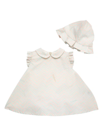 Missoni Baby Girl's Chevron Dress & Hat Set In Neutral