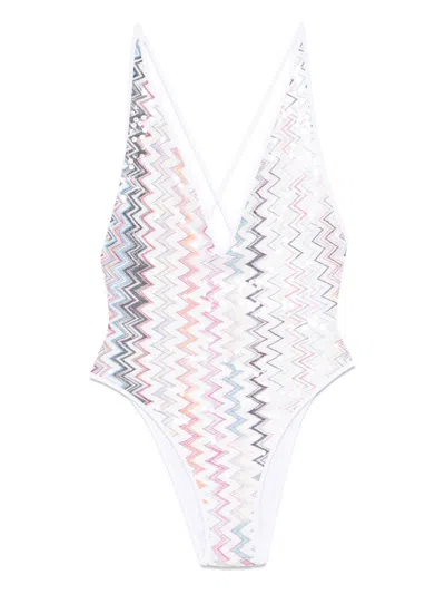 Missoni Sequin-embellished V-neck Swimsuit