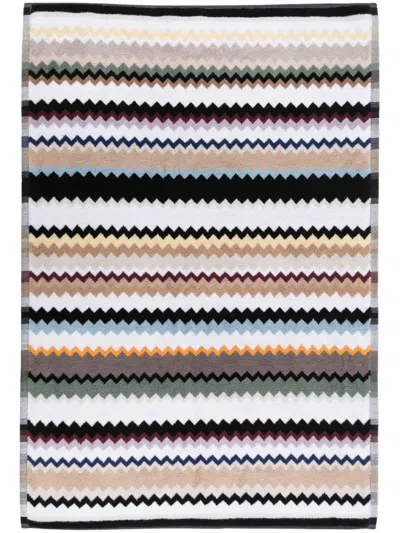 Missoni Zigzag-pattern Cotton Towel In White