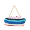 Missoni Zigzag Shoulder Bag Chevron Pattern Chain Strap In Multi