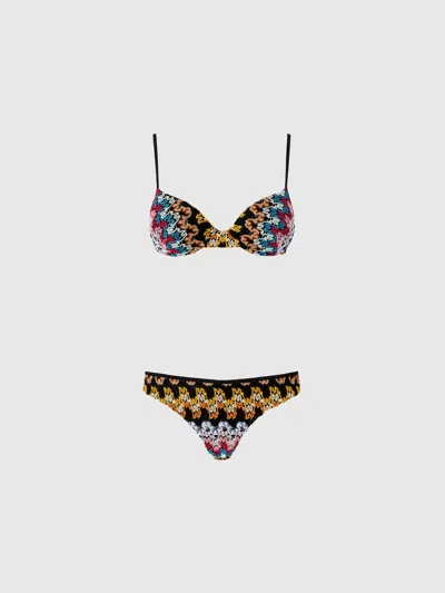 MISSONI BALCONETTE-BIKINI AUS LAMÉ-VISKOSE-SPITZE