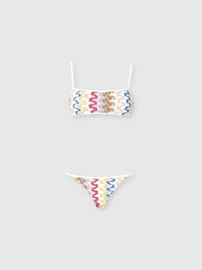 Missoni Bandeau-bikini Aus Lamé-viskose-spitze In Multicoloured