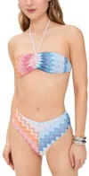 Missoni Bandeau Bikini Multicolor Shaded Fuchsia In Multicolor Shaded Fuchsia