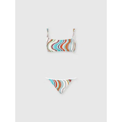 MISSONI MISSONI BANDEAU BIKINI WITH LAMÉ WAVE MOTIF