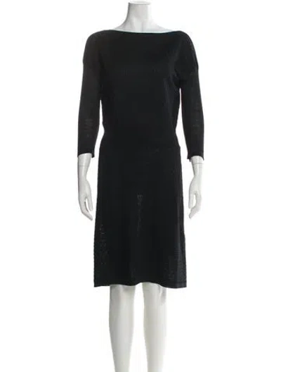 Pre-owned Missoni Bateau Neckline Knee-length Dress In Black