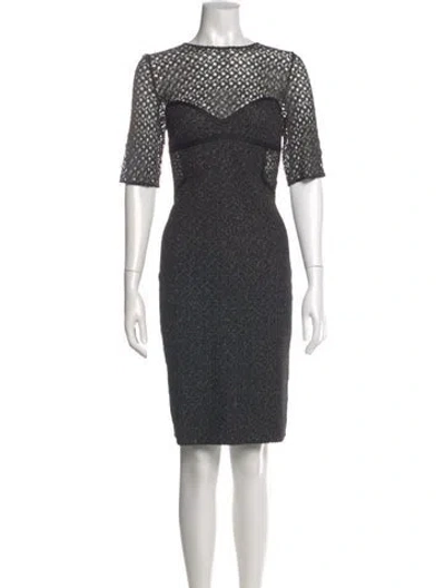 Pre-owned Missoni Bateau Neckline Knee-length Dress W/ Tags In Gray
