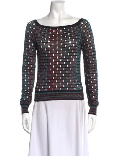 Pre-owned Missoni Bateau Neckline Long Sleeve Sweatshirt In Black