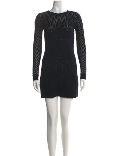 Pre-owned Missoni Bateau Neckline Mini Dress In Black