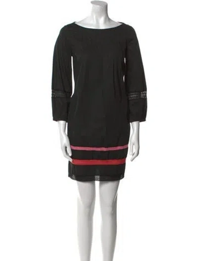 Pre-owned Missoni Bateau Neckline Mini Dress In Black