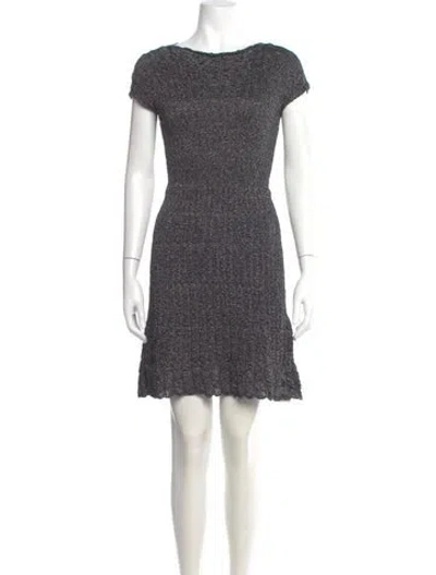 Pre-owned Missoni Bateau Neckline Mini Dress In Gray